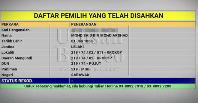 Spr Diminta Beri Pencerahan Isu Pengundi Berusia 150 Tahun Utusan Borneo Online