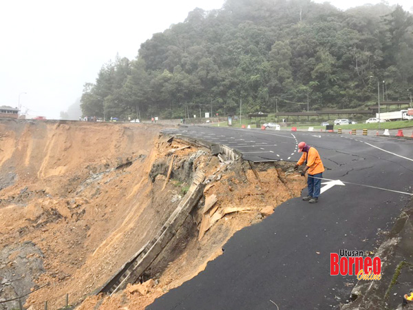 Tempat letak kereta Taman Negara Kinabalu runtuh  Utusan Borneo 